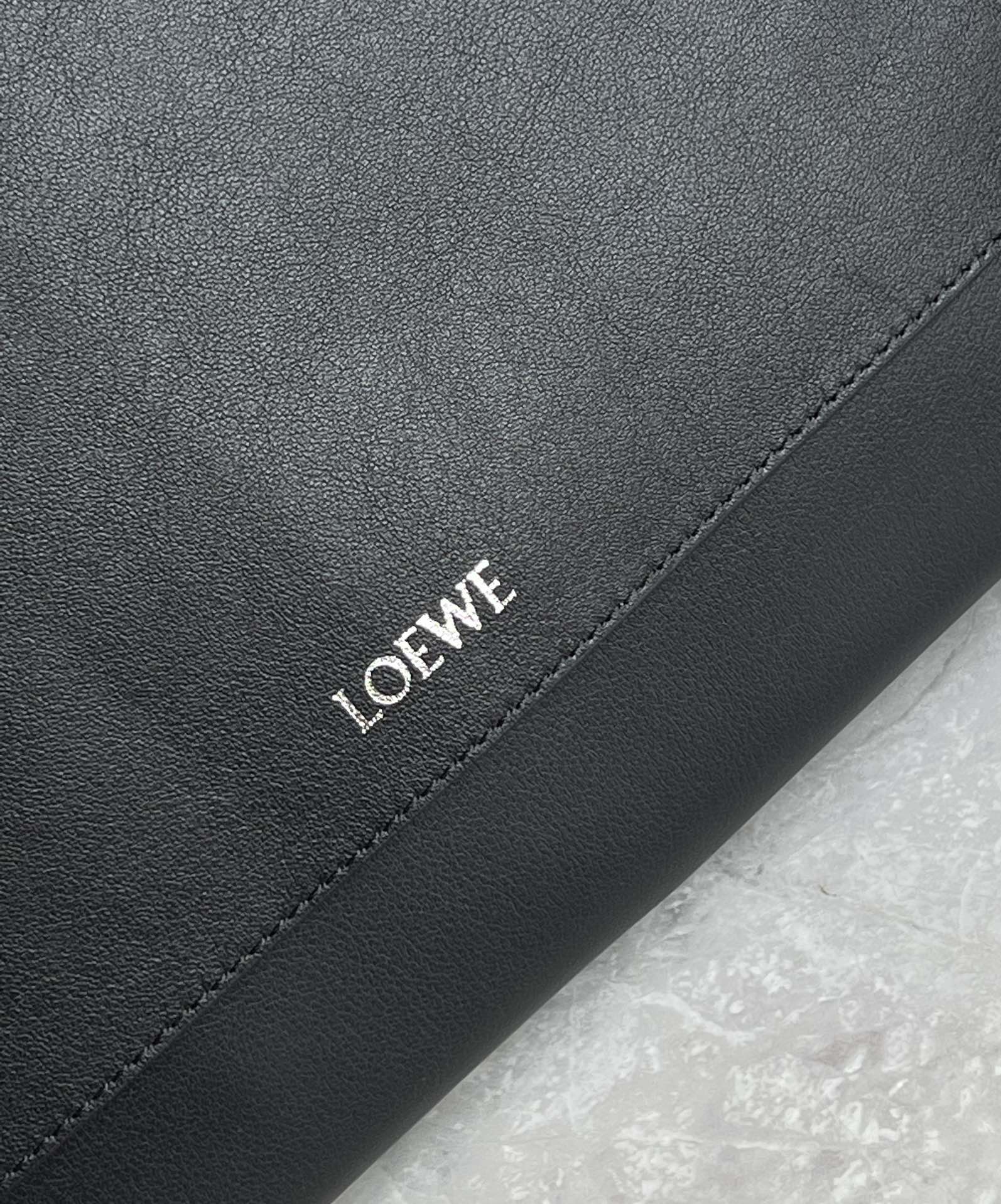 Loewe Flamenco Satchel in Shiny Supple Calfskin Black